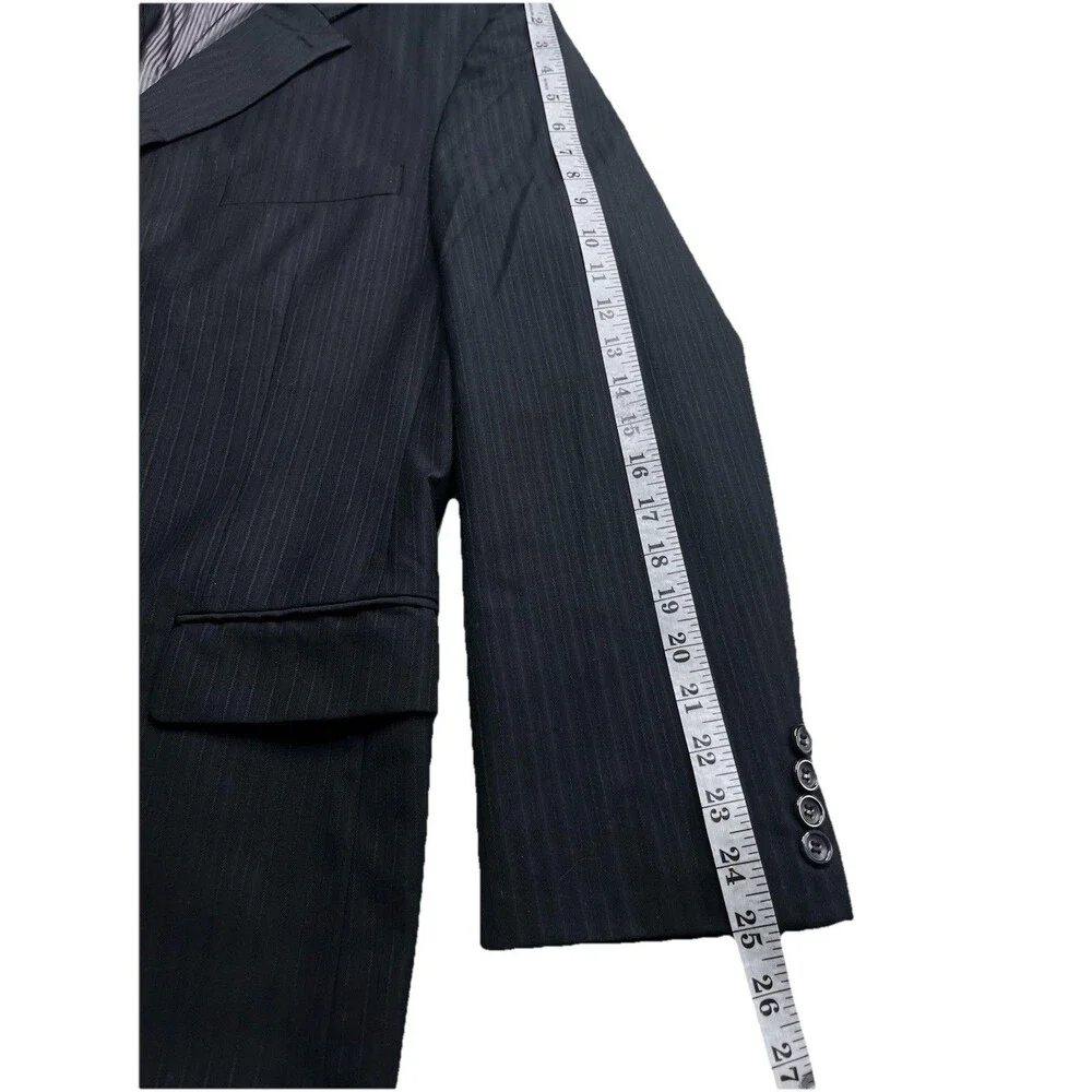 Caravelli Striped Super 150s Gray Mens 2pc Suit Jacket Pants 42R 36x30